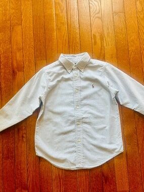 Polo Ralph Lauren Boys Striped Button Down Shirt Long Sleeve Preppy Size 6